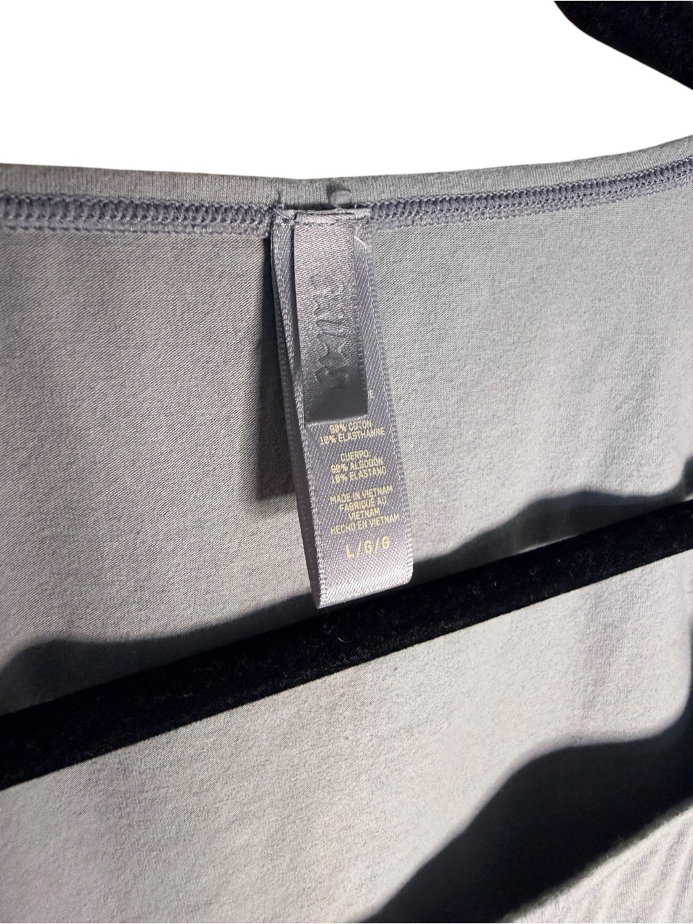 SKIMS Long Sleeve Scoop Neck Crop Top Gray Size Large Soft Lounge - Picture 7 of 8